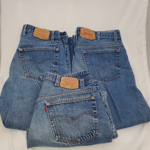 👖Vintage Levi's 501 Jeans Lot of 3 | W40 L30 | Button Fly Denim Bundle - Picture 1 of 13